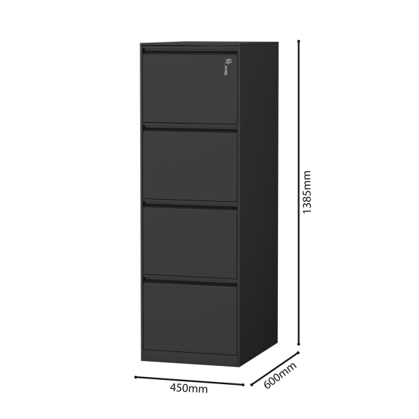 MH014 4-Drawer Steel Filing Cabinet (Narrow Version)