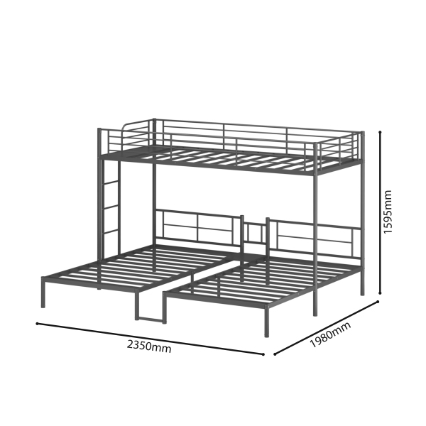 MH031 Triple Sleeper Steel Bunk Bed