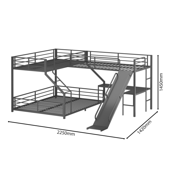 MH032 Steel Bunk Bed with Slide