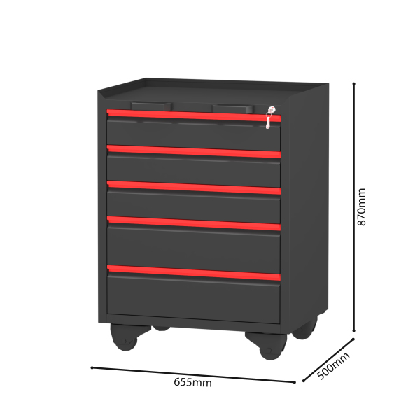MH039 5-Drawer Mobile Steel Tool Cabinet